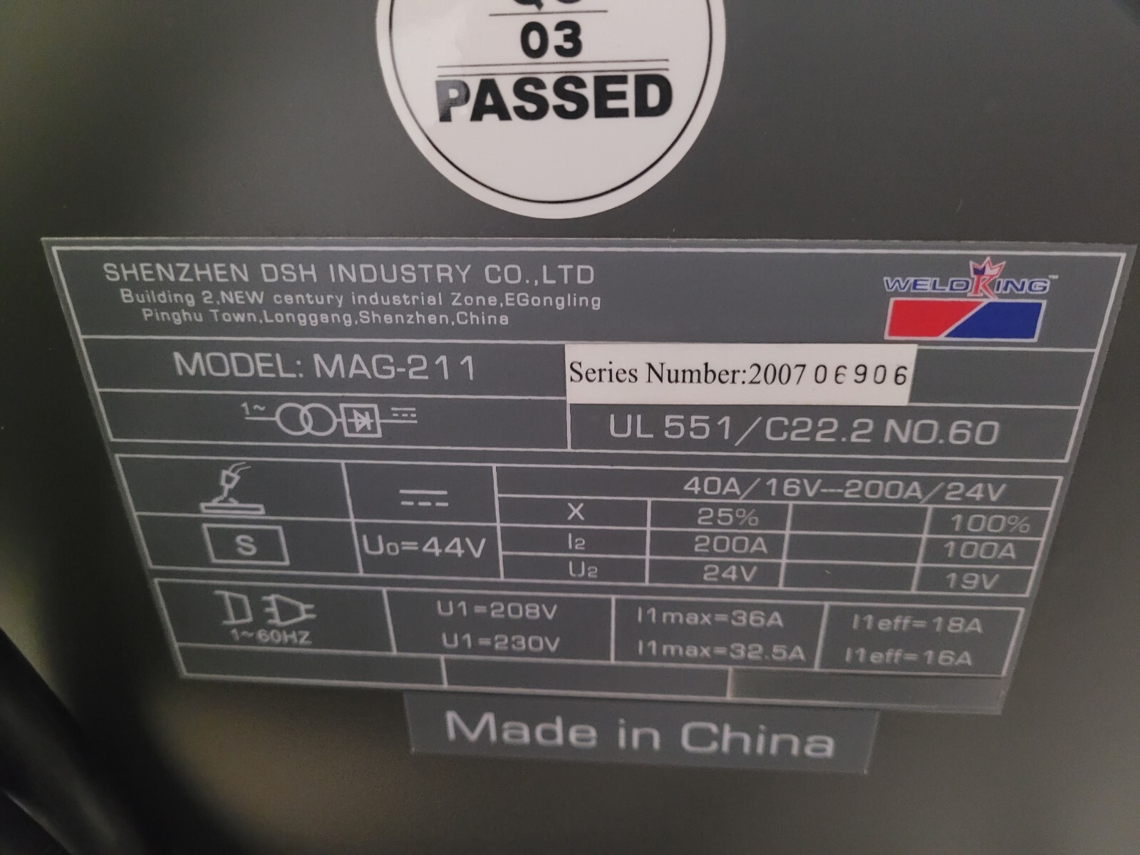 Roll Around welder 200A
