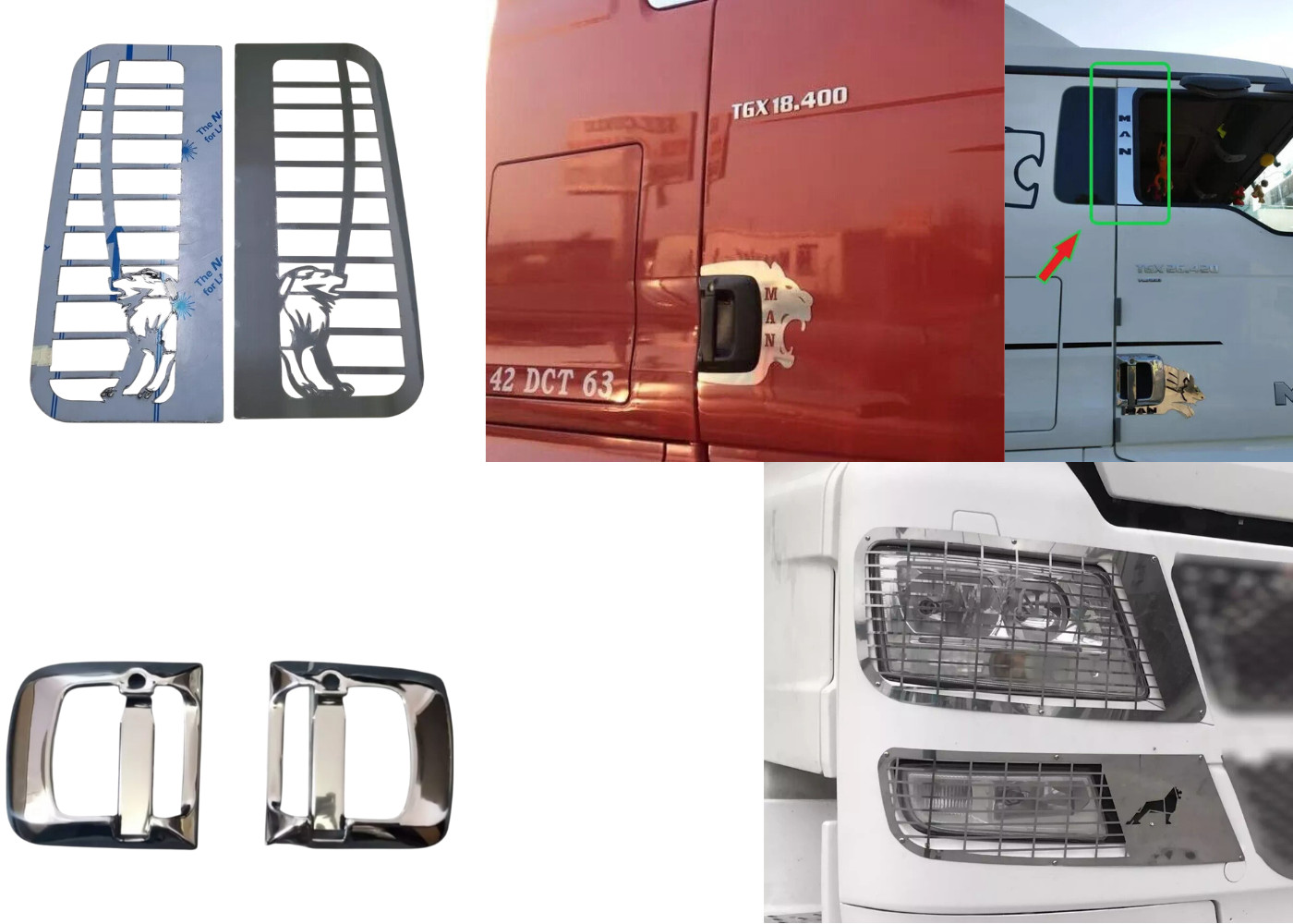 To Fit MAN TGX, Chrome Stainless Steel Accessories 5 Sets 14 Piece