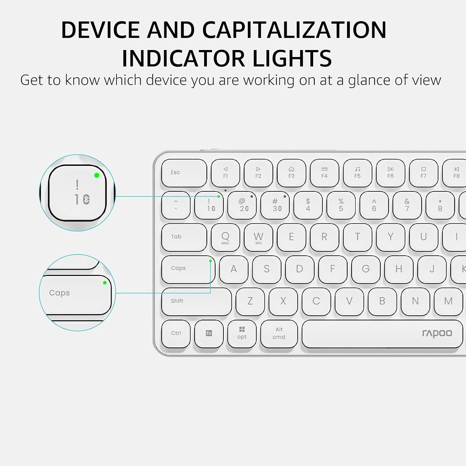 Rapoo E9350L Slim Wireless Keyboard Compatible with Mac Windows PC White
