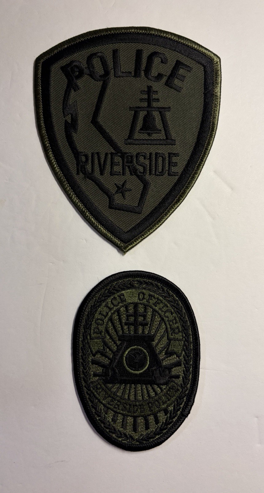 CALIFORNIA RIVERSIDE CITY POLICE SUBDUED SWAT 2 PATCH SET #D33