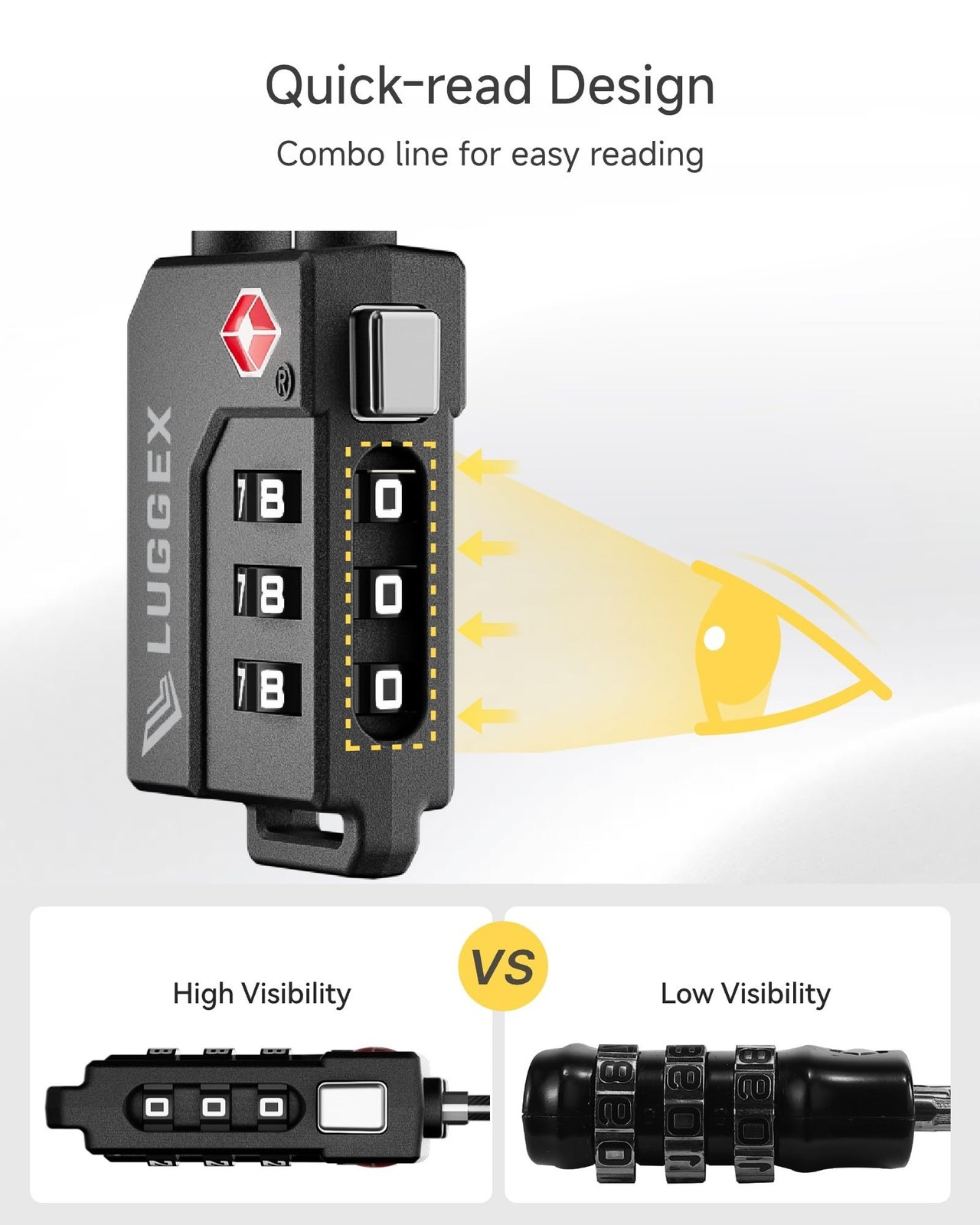 LUGGEX TSA Locks for Luggage, Suitcase Locks TSA Approved, Luggage Locks, Eas...