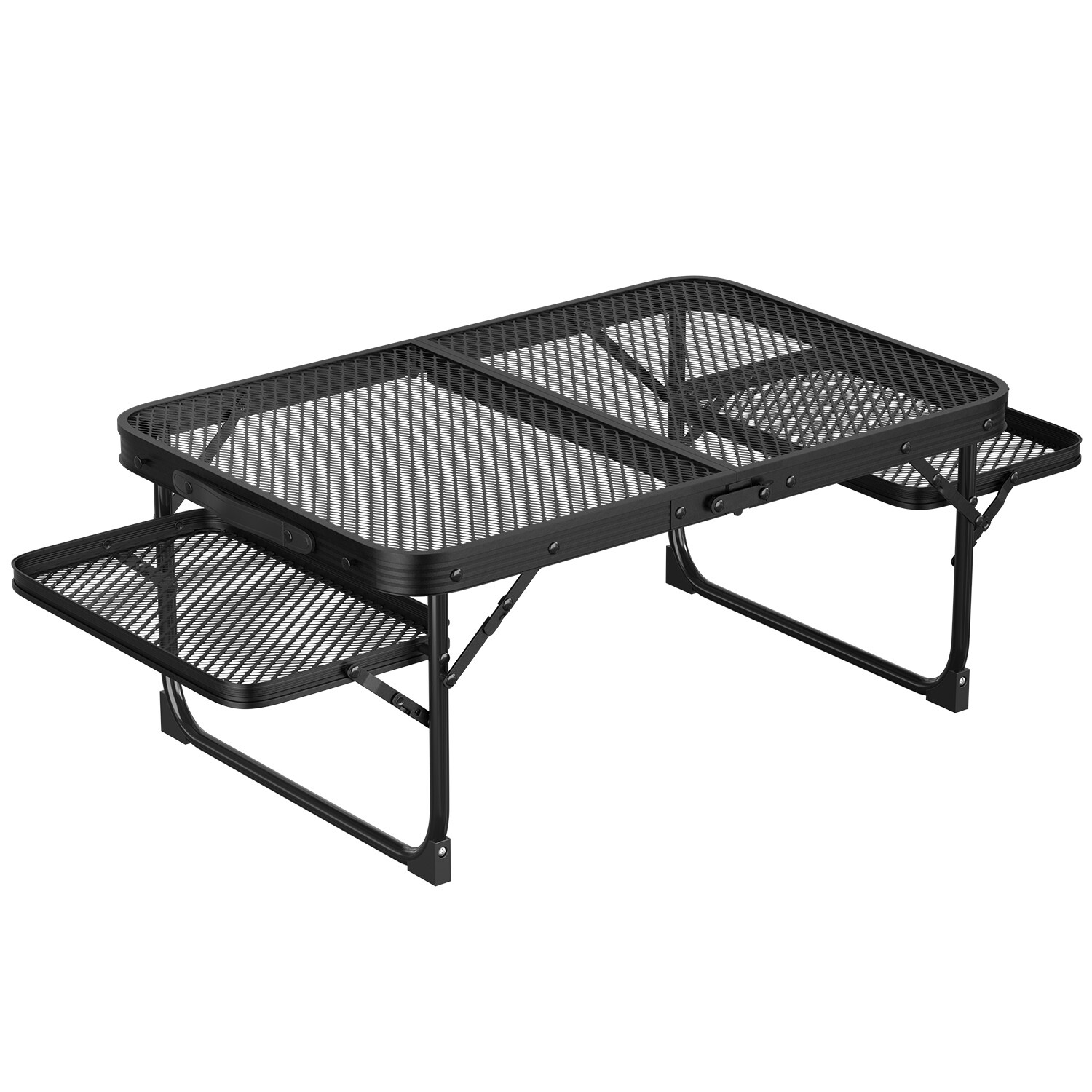 Folding Camping Table with 2 Wing Panel Aluminum Picnic Table Heat Resistant