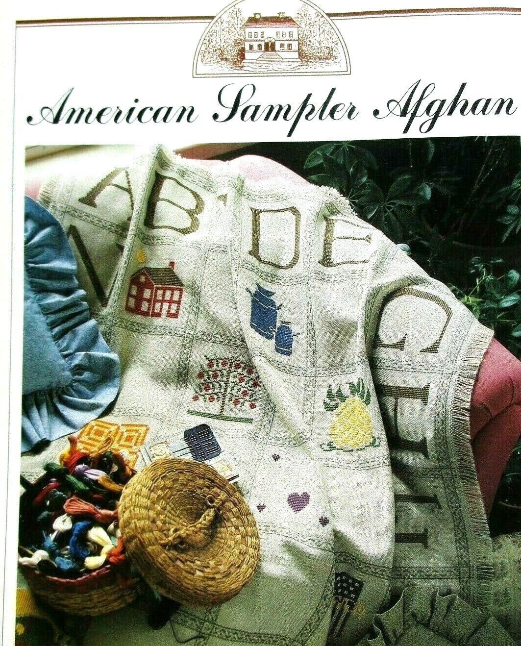 American Sampler Afghan 4 Parts Bag Designs Hummingbird CROSS STITCH PATTERNS