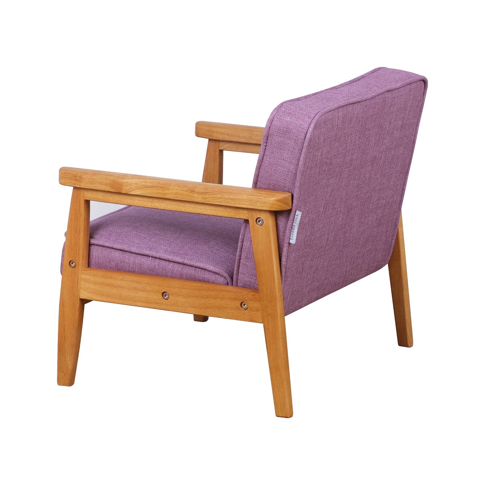 Toddler Chair,Single Kid Sofa Chair with Solid Wood Structure and Linen Fabri...