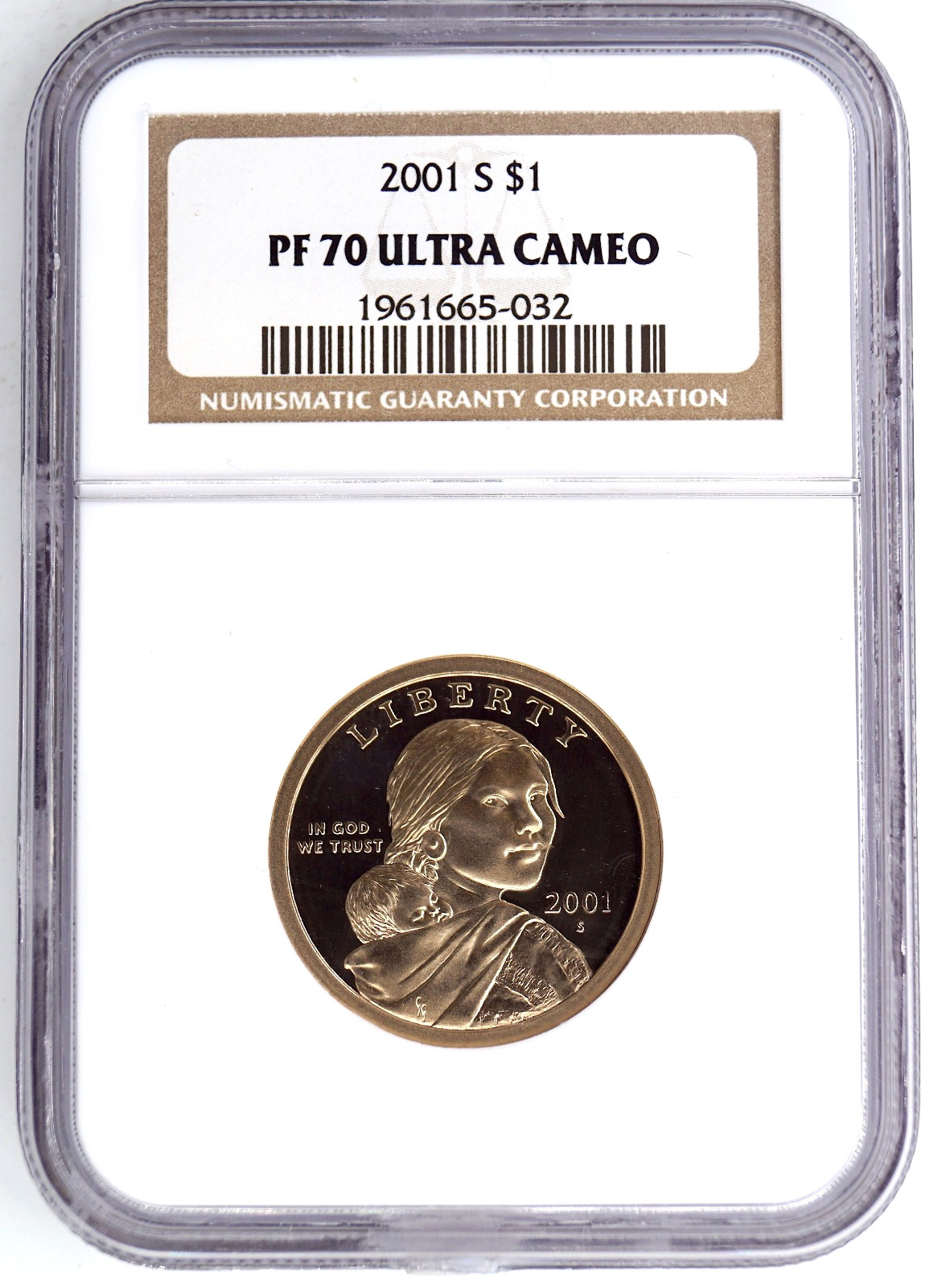 2001-S PROOF SACAGAWEA DOLLAR NGC PF70 ULTRA CAMEO 665032