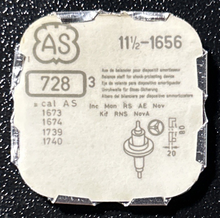 Vintage A. Schild & Co. AS 728 Watch Balance Staff 11 1/2-1656, Lot Of 2 NOS