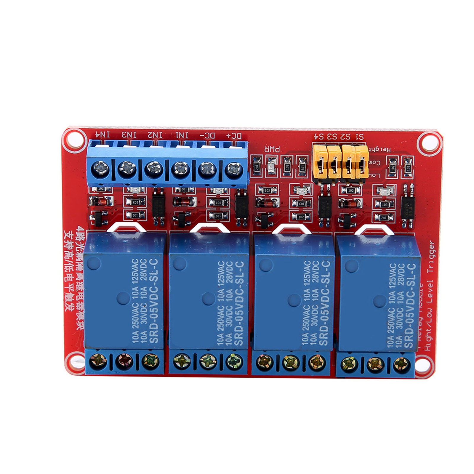 4 Channel Optocoupler Relay Module Board Stable Performance For Projects