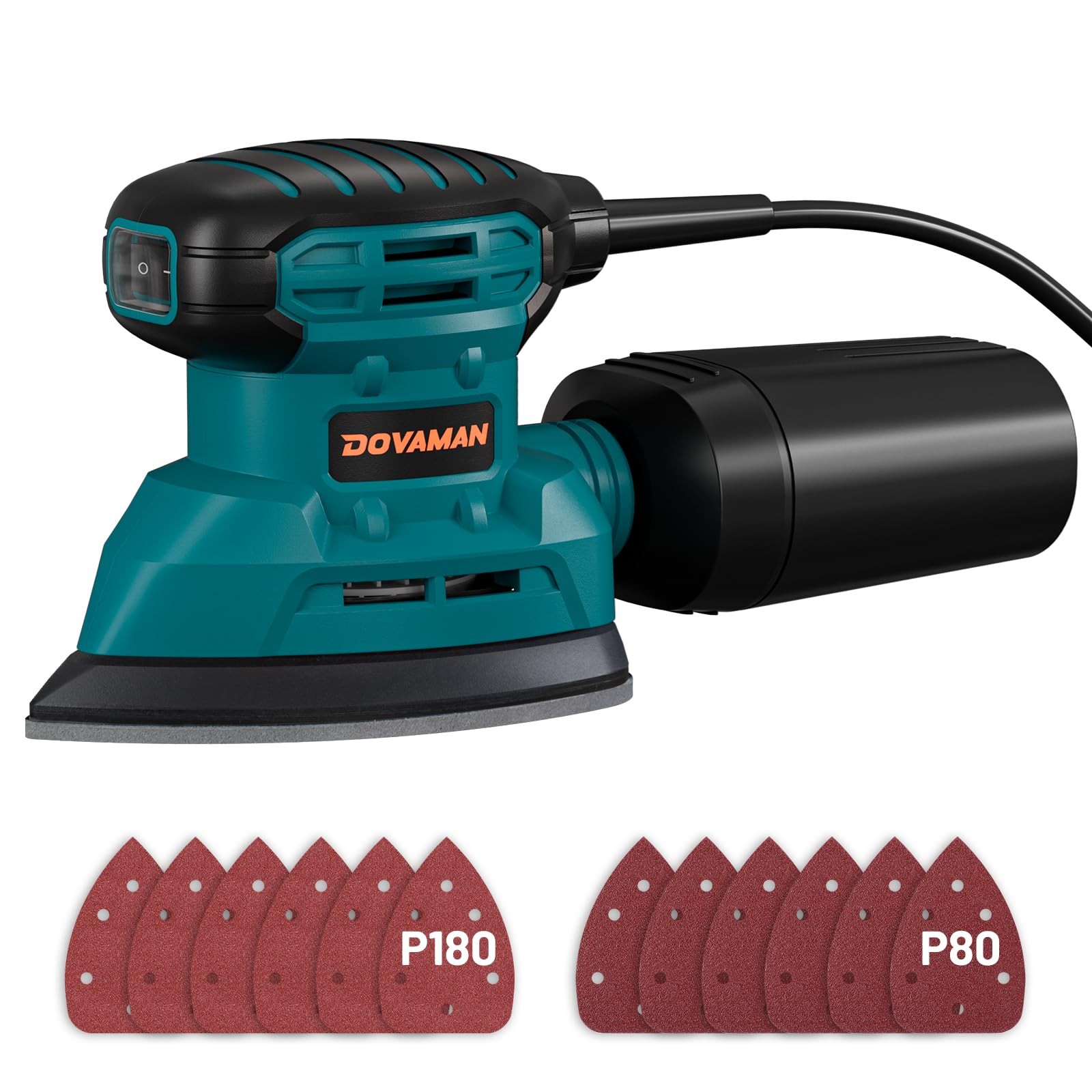 Dovaman 130W Detail Sander 12000Rpm Palm Sander Tool Dust Collection System