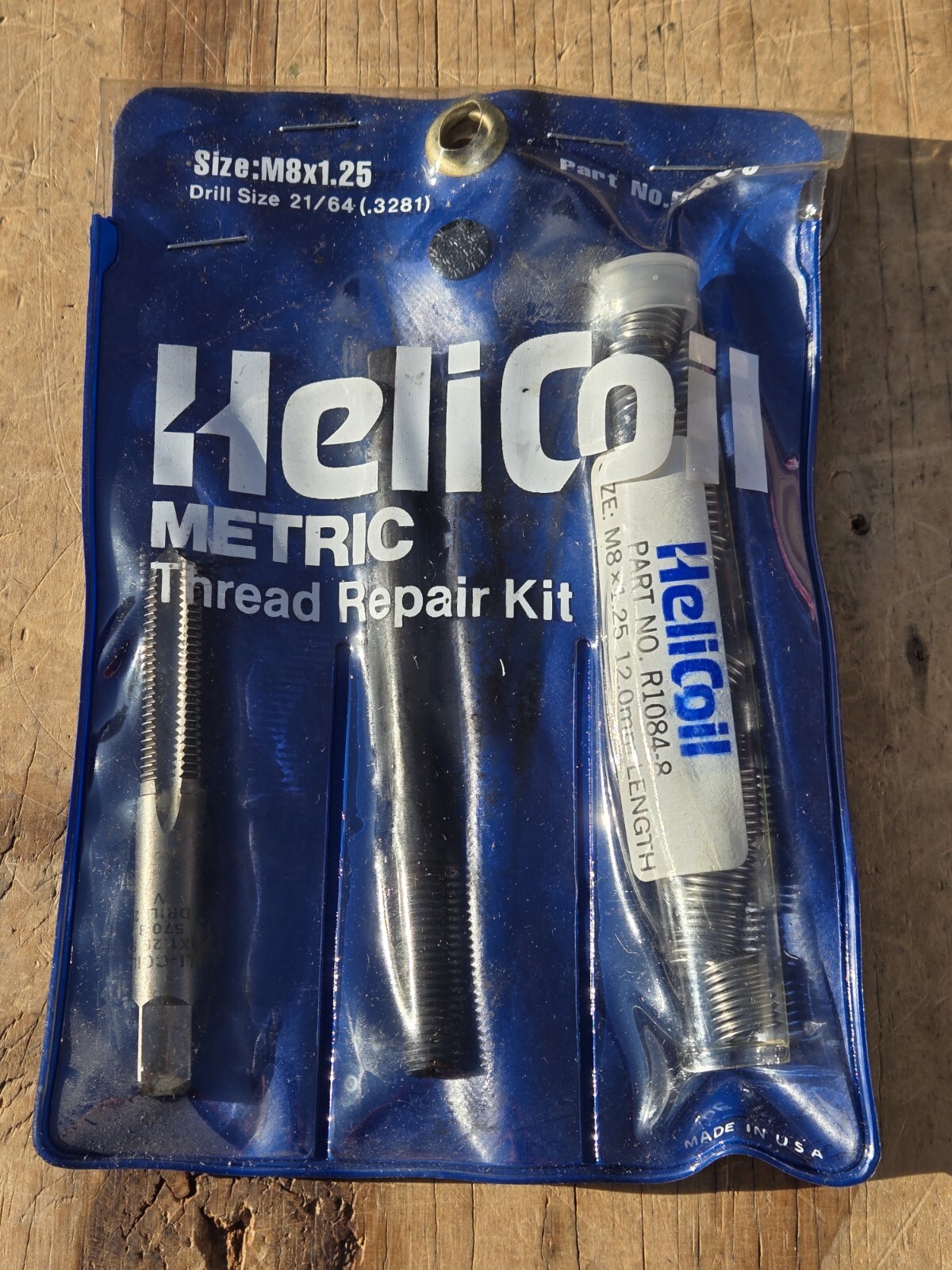 NOS Vintage Helicoil METRIC Thread Repair Kit M8 x 1.25 w/12 Inserts 5546-8 USA