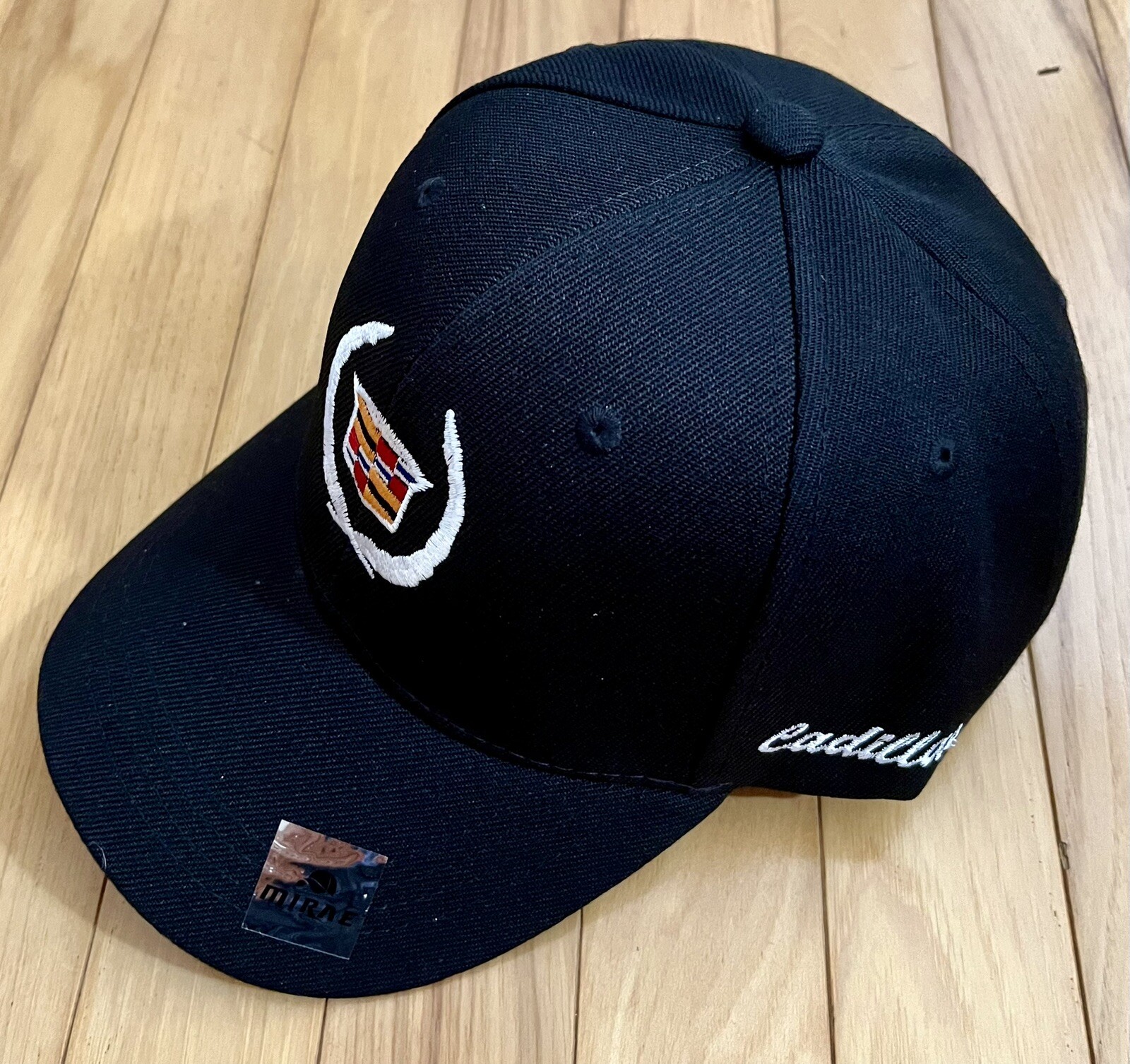 Cadillac Logo Embroidered Baseball Cap . Adjustable. Black