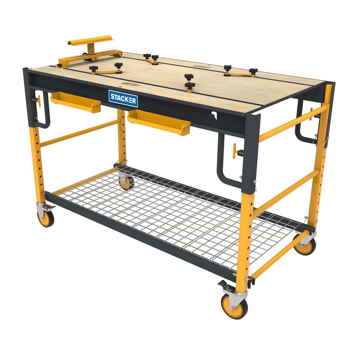 Stacker S-IB1TM0 5 in 1 Multi Function Workbench for Miter Saws, Scaffolding, Wo