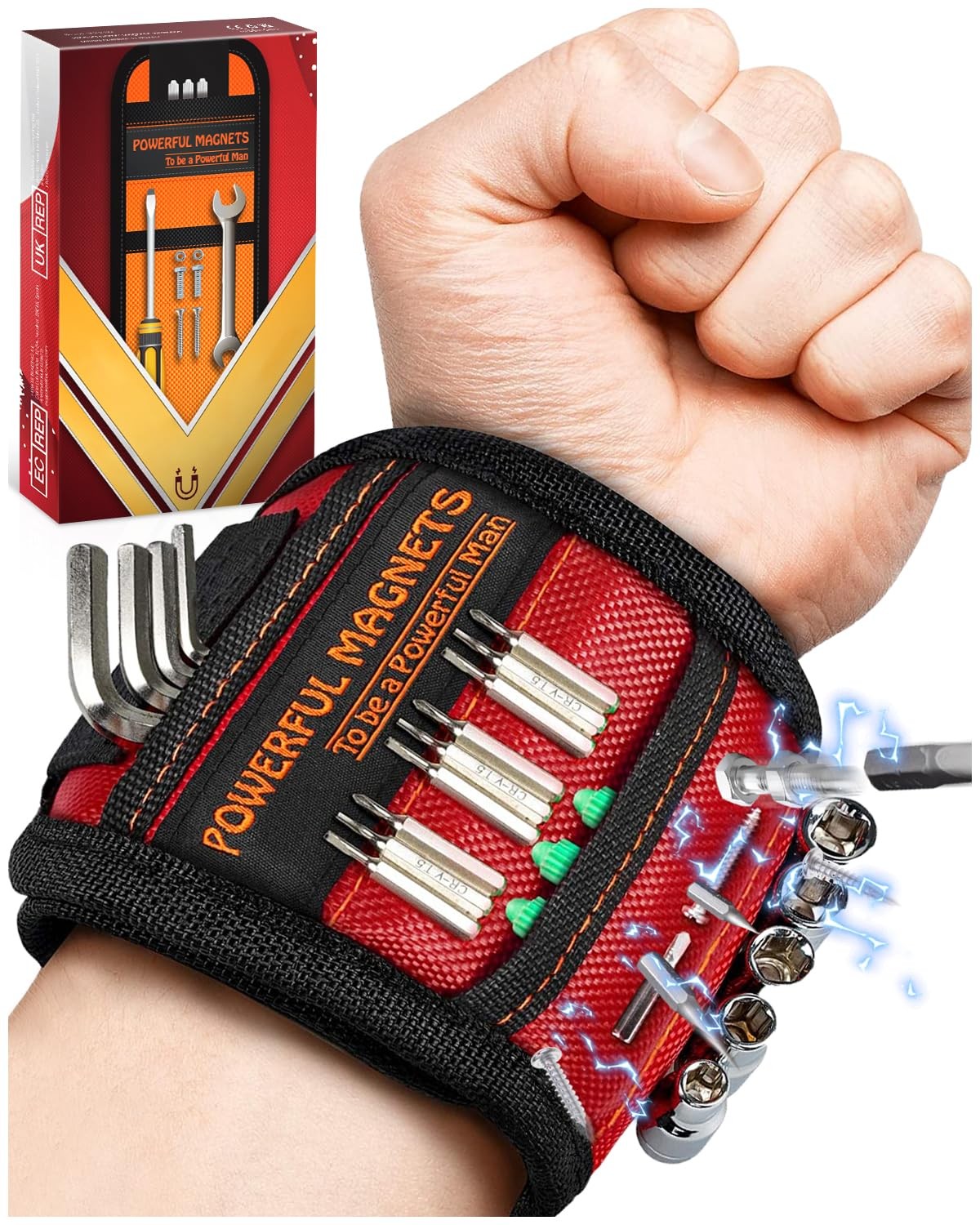 Father Day Gifts from Daughter Wife Son Magnetic Wristband: Men One Size, Red
