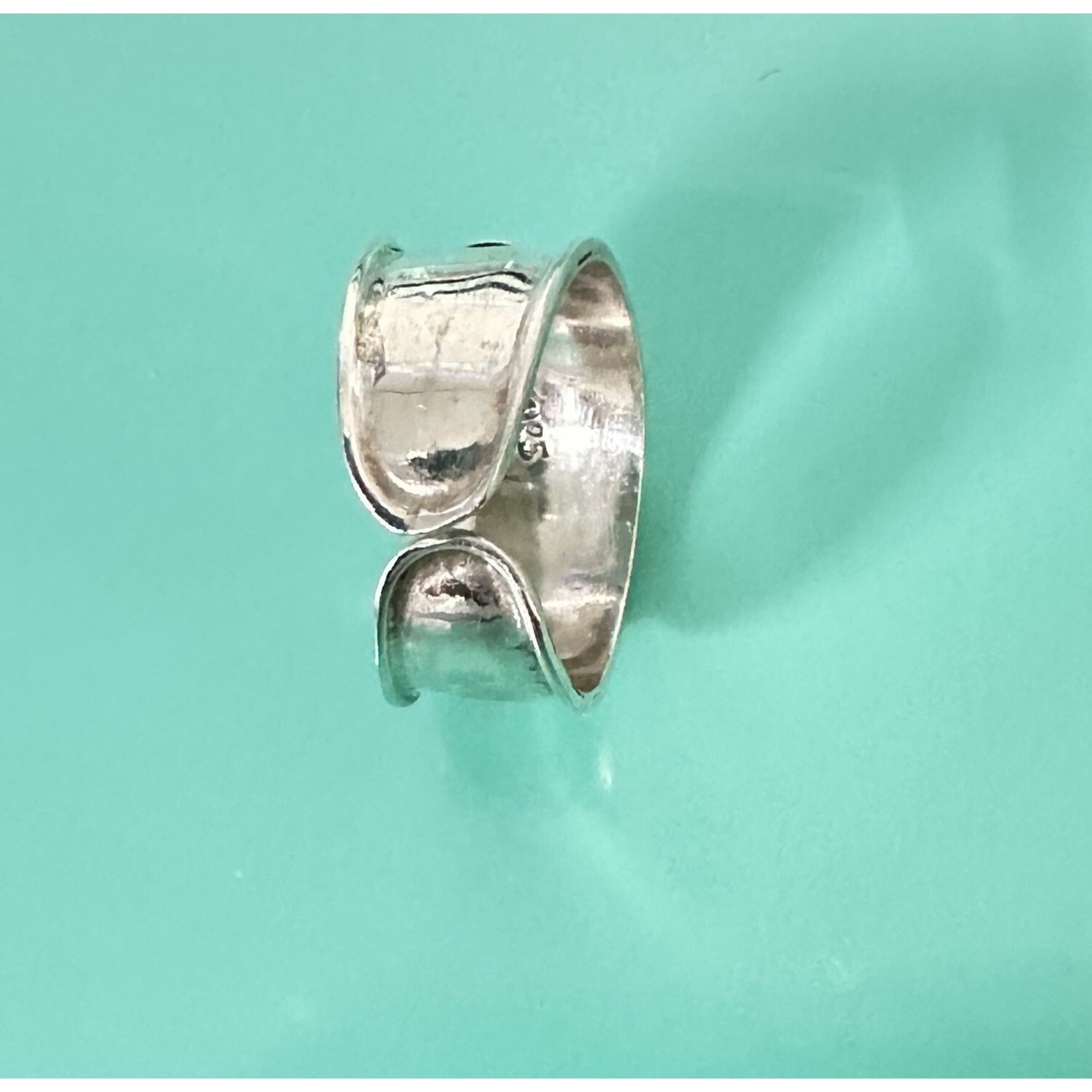 Vintage Inspired Genuine Blue Turquoise & Silver 925 Adjustable Toe Ring