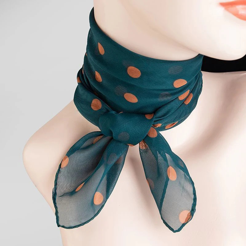 Fashion Chiffon Polka Dot Scarf For Woman Female Retro Temperament Polka Dot
