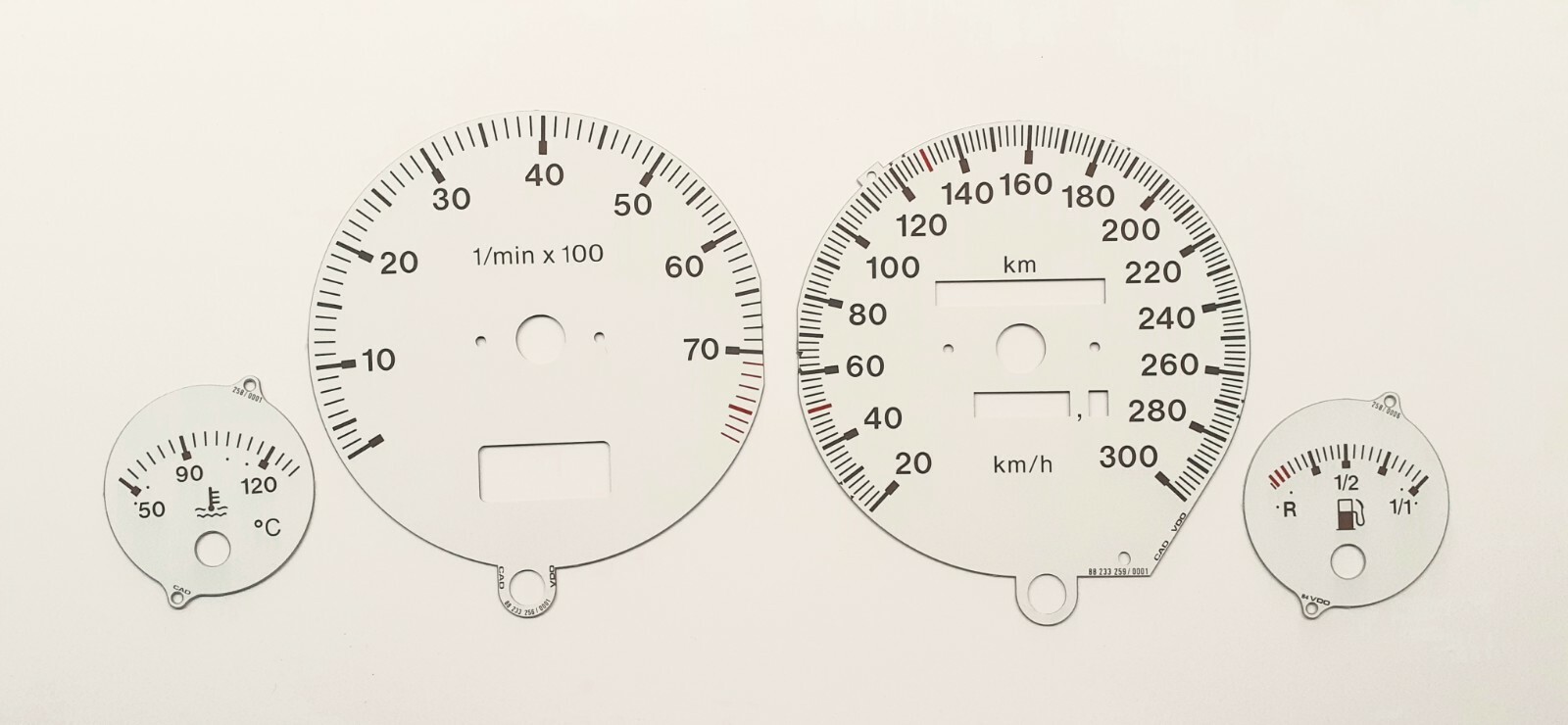 Audi (S2), RS2, 80, 90 (B3, B4) VDO Tacho Dials RS2 Design Gauge Dials