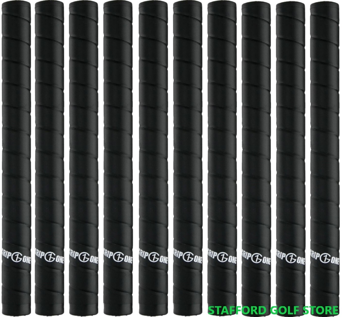 Grip One G1 Wrap Golf Grips Non-Taper Standard Core .600 Round – Black Set of 10
