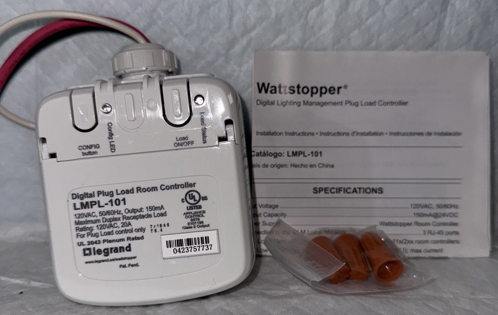 WattStopper Legrand LMPL-101 Digital Plug Load Controller 20A, 120V, 60Hz