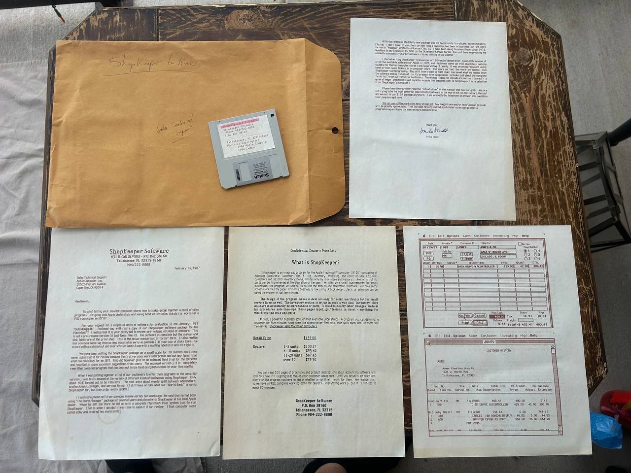 Vintage Apple Macintosh ShopKeeper 2.4 DEMO Disk + Docs 1987