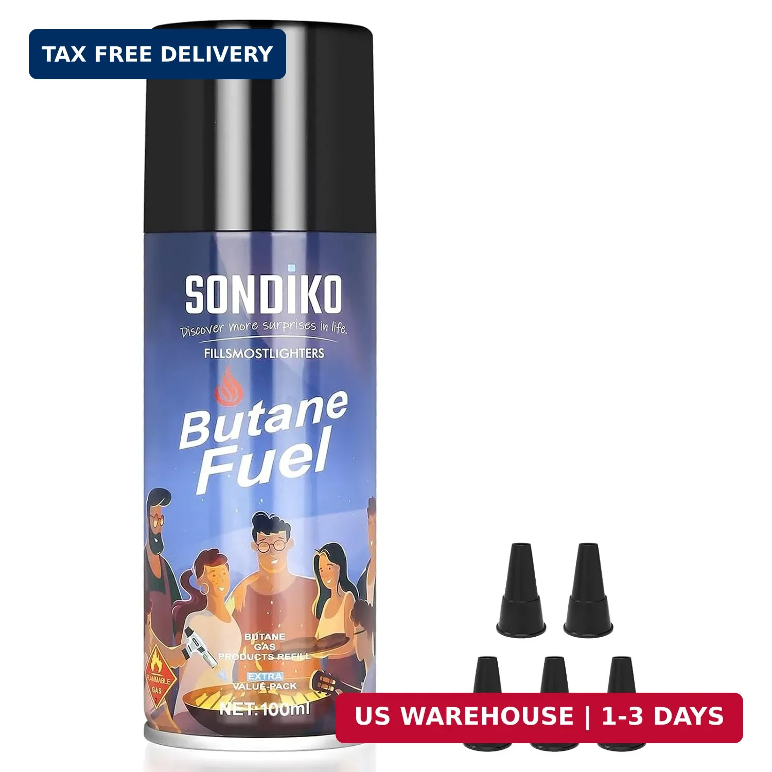 Sondiko Butane Refill, Premium Butane Fuel Canister 100ml, Premium Quality Fuel
