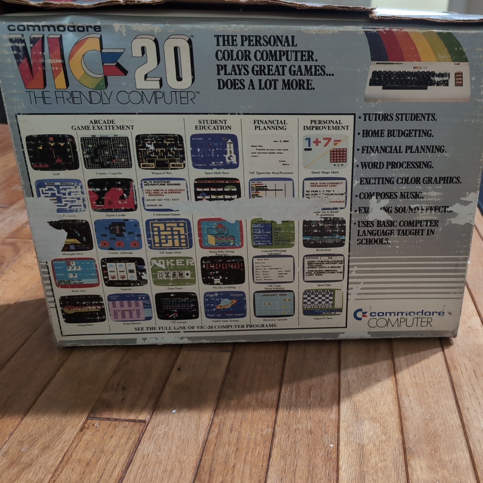 Commodore VIC 20 No Cables/Untested, C2N Cassette Player & Cassette 6 Pack Games
