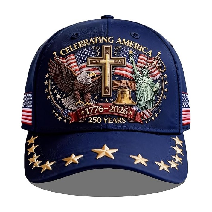 250th Anniversary USA Hat American Flag Adjustable Baseball Cap for Men Women US
