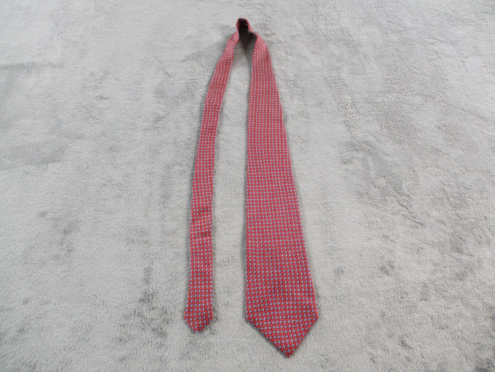 Vintage Lauren Ralph Lauren Men's Red 100% Silk Necktie Made By Hand USA EUC