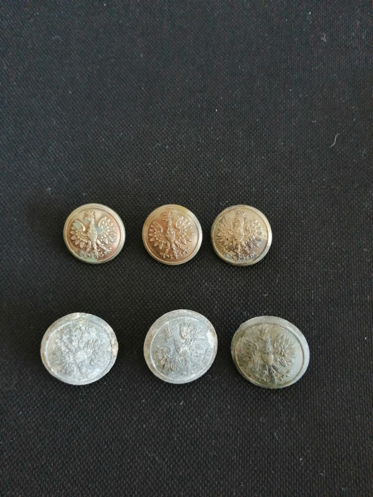 Lot 6 Vintage Polish Poland Polska antique military army buttons button emblem