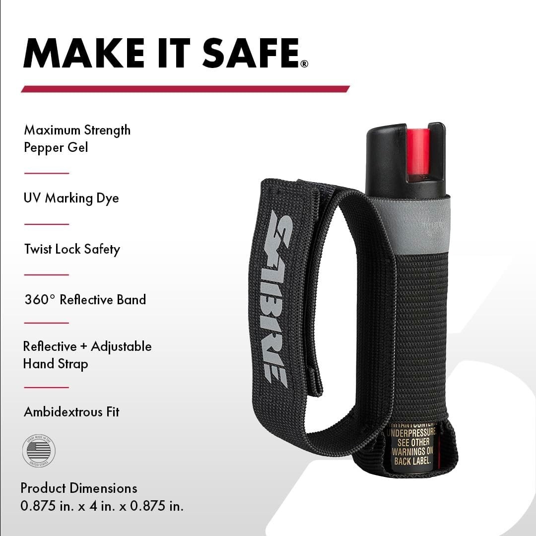 Compact Black Pepper Gel for Runners - Reflective Easy Access Safety Solution