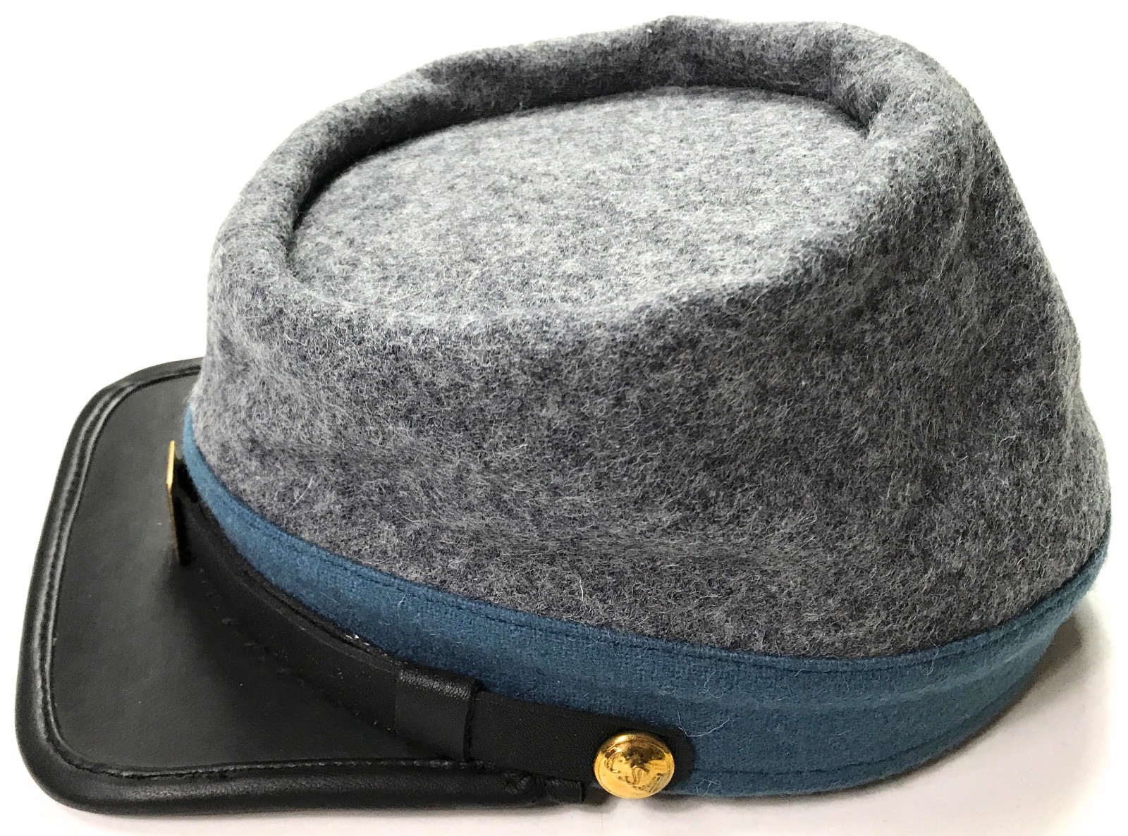 CIVIL WAR CSA CONFEDERATE INFANTRY GREY WOOL KEPI FORAGE CAP HAT-MEDIUM