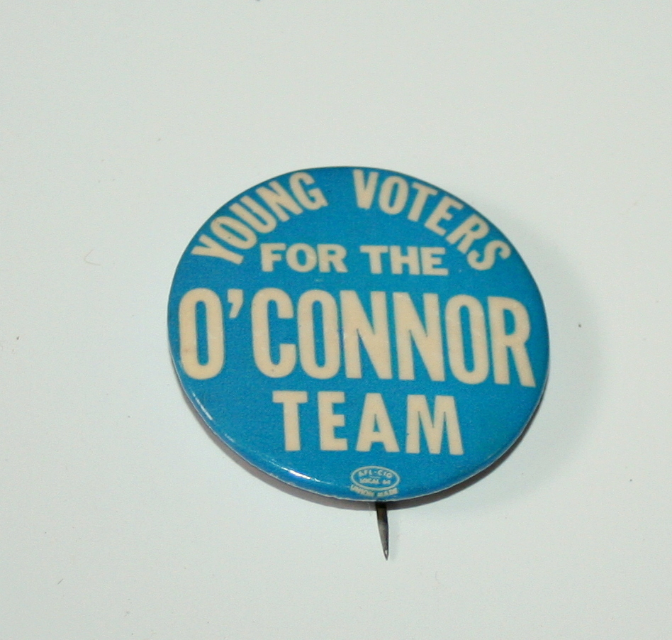 1966 New York City Young Voters O'Connor Team Political Campaign Button NOS New