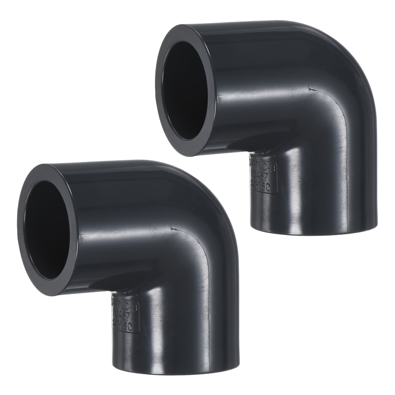 2-Pack 90 Degree Adapter Connector, 3/4" Socket UPVC Pipe Fitting Elbow, Grey