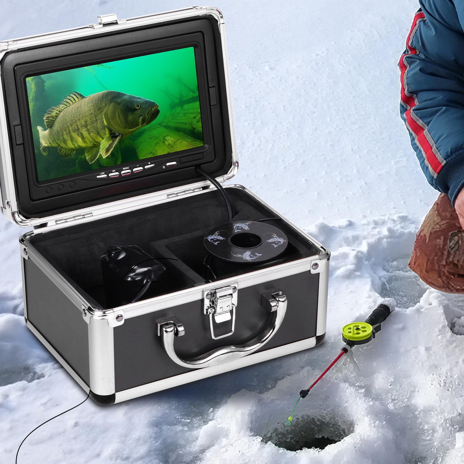 [FishPRO® 2026 Upgrade] Underwater Fishing Camera 1200TVL, 7'' Ice Fishing Cam