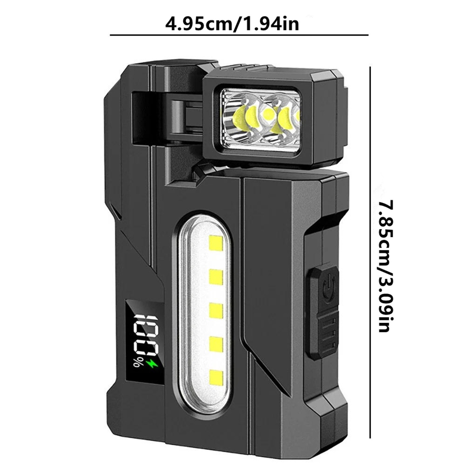 Magnetic Work Light USB Rechargeable LED Flashlight with Red Blue White Lights