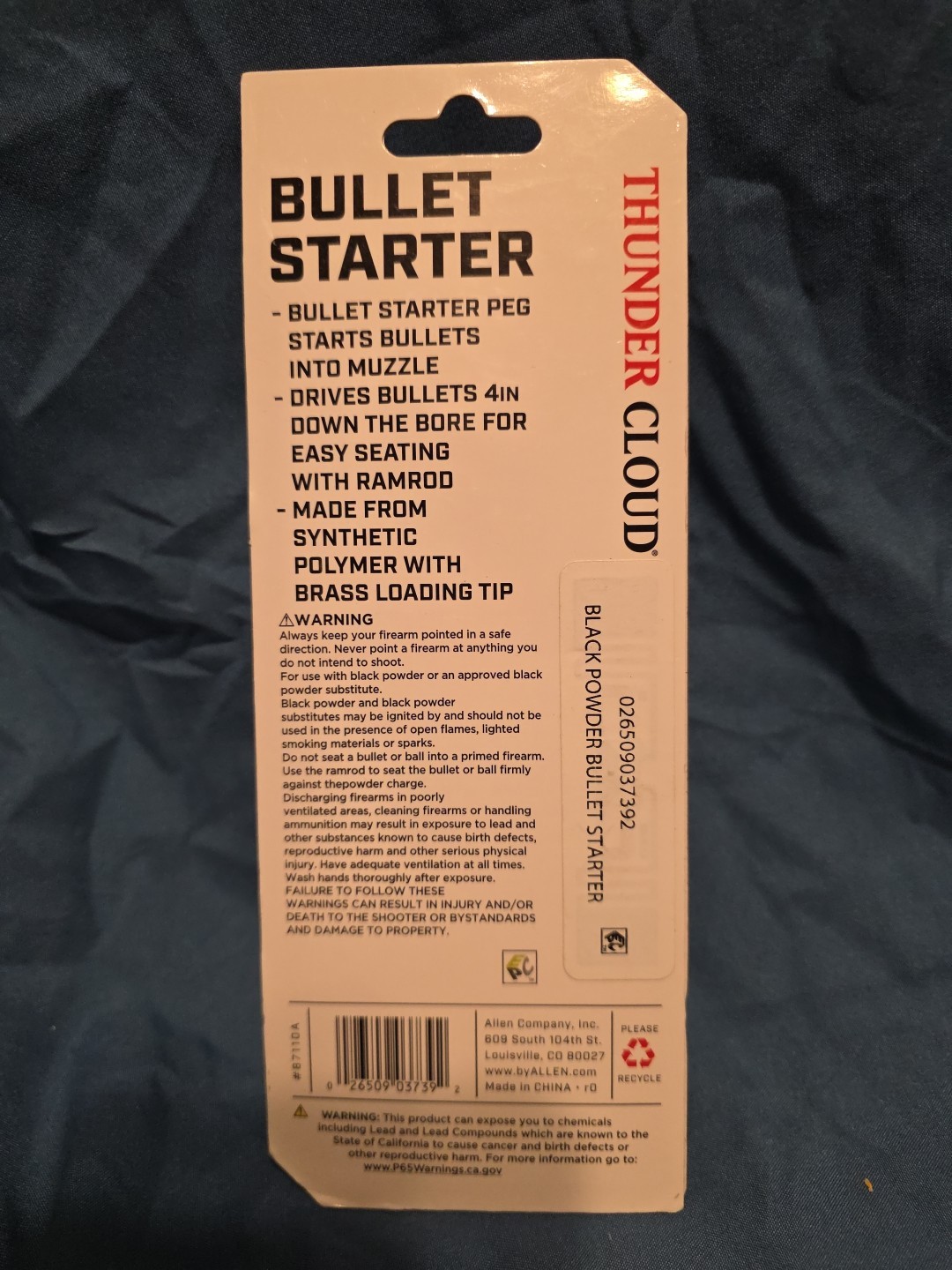 Thunder Cloud Muzzleloader Ball / Bullet Starter 87110A