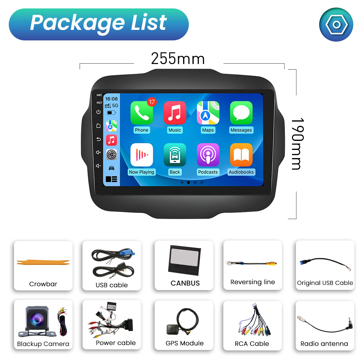 Android13 Car Stereo Radio GPS Navi Wifi FM RDS Wifi For 2015-2020 Jeep Renegade