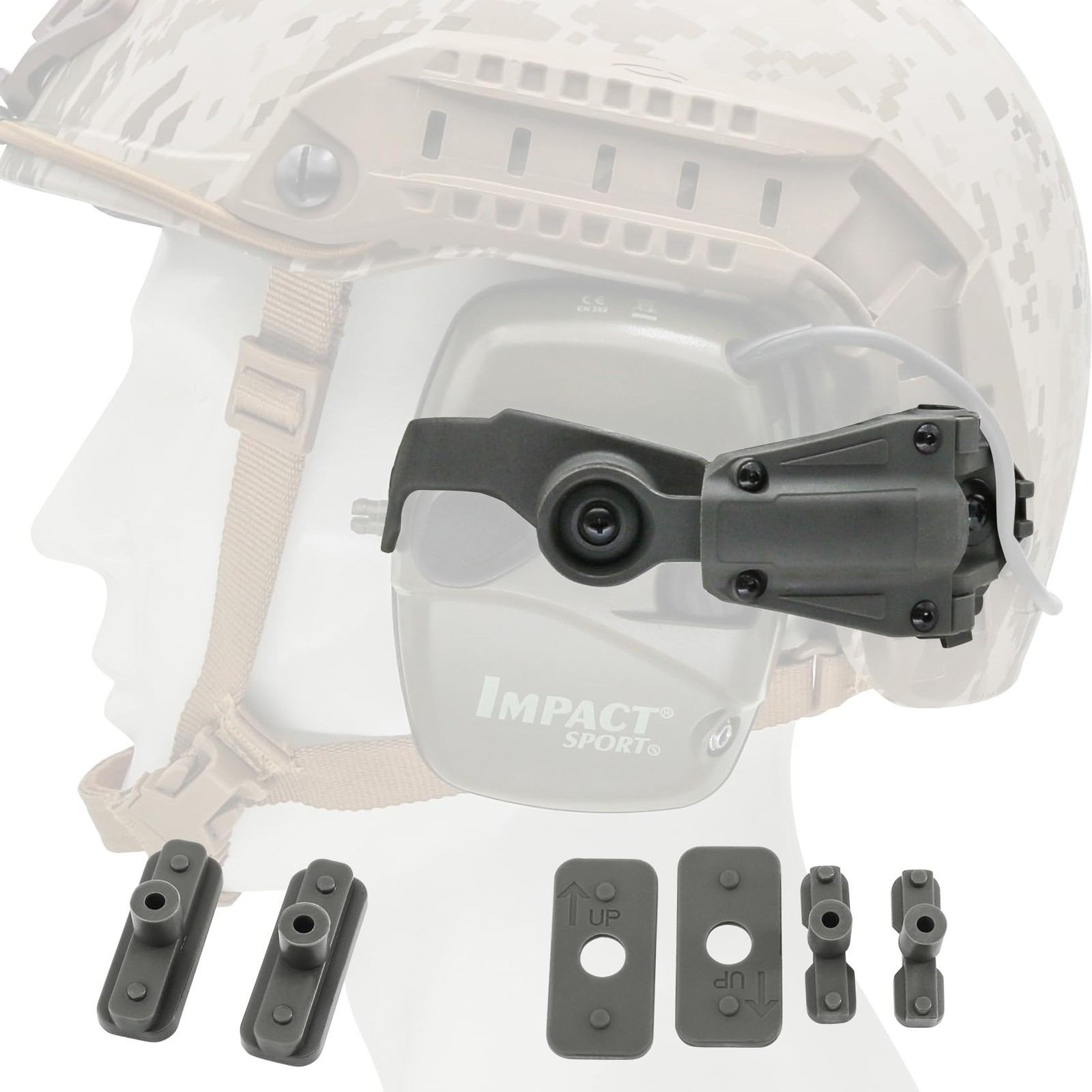 Tactical Helmet ARC Track Adapter for Tactical Electronic Shooting Earmuff Co...