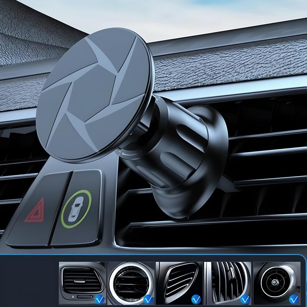 360° Mag Safe Air Vent Car Phone Holder Rotation Strong Magnetic Mount Dashboard