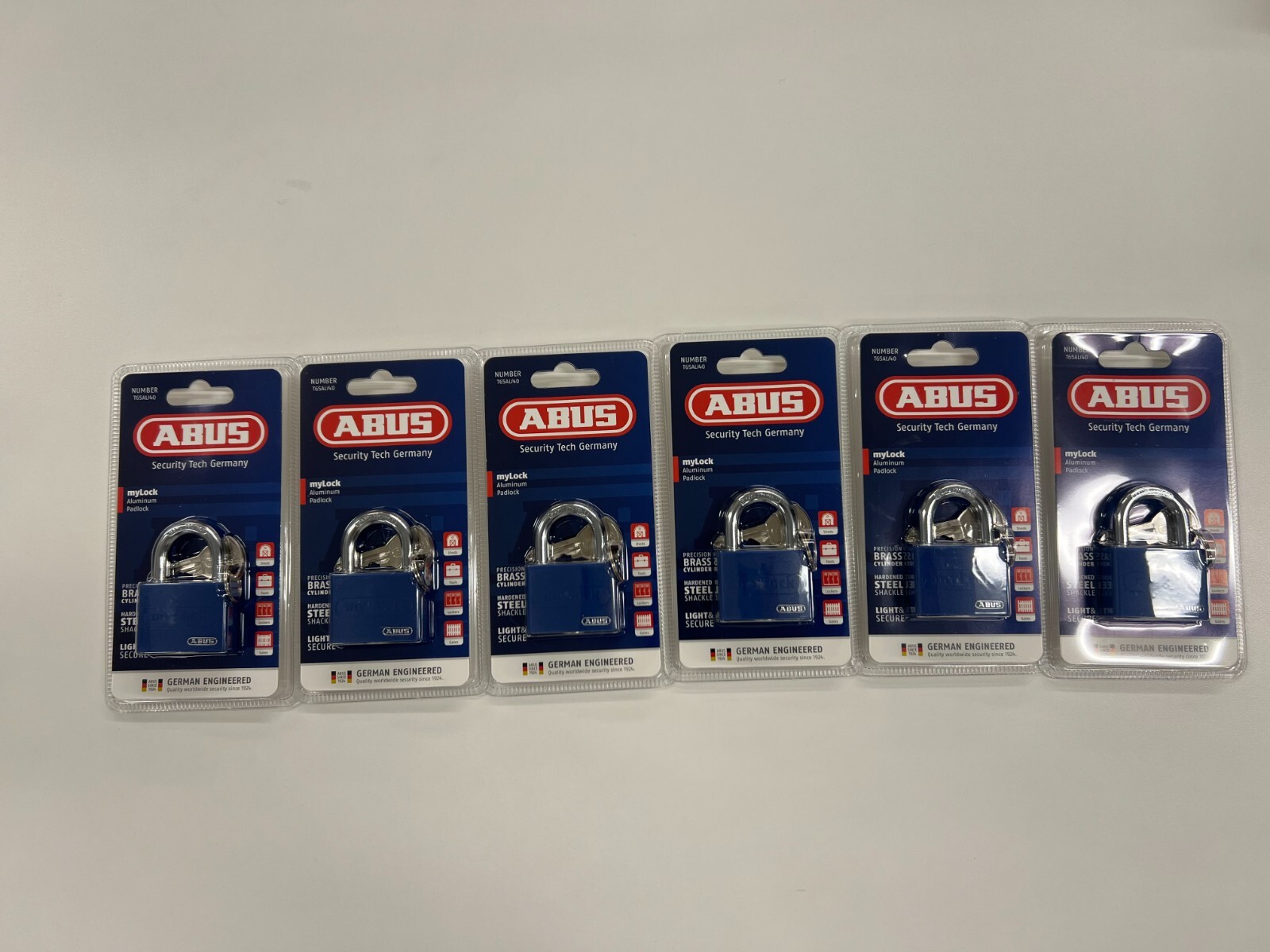 ABUS Aluminum MyLock Padlocks - Blue, 6 Pack