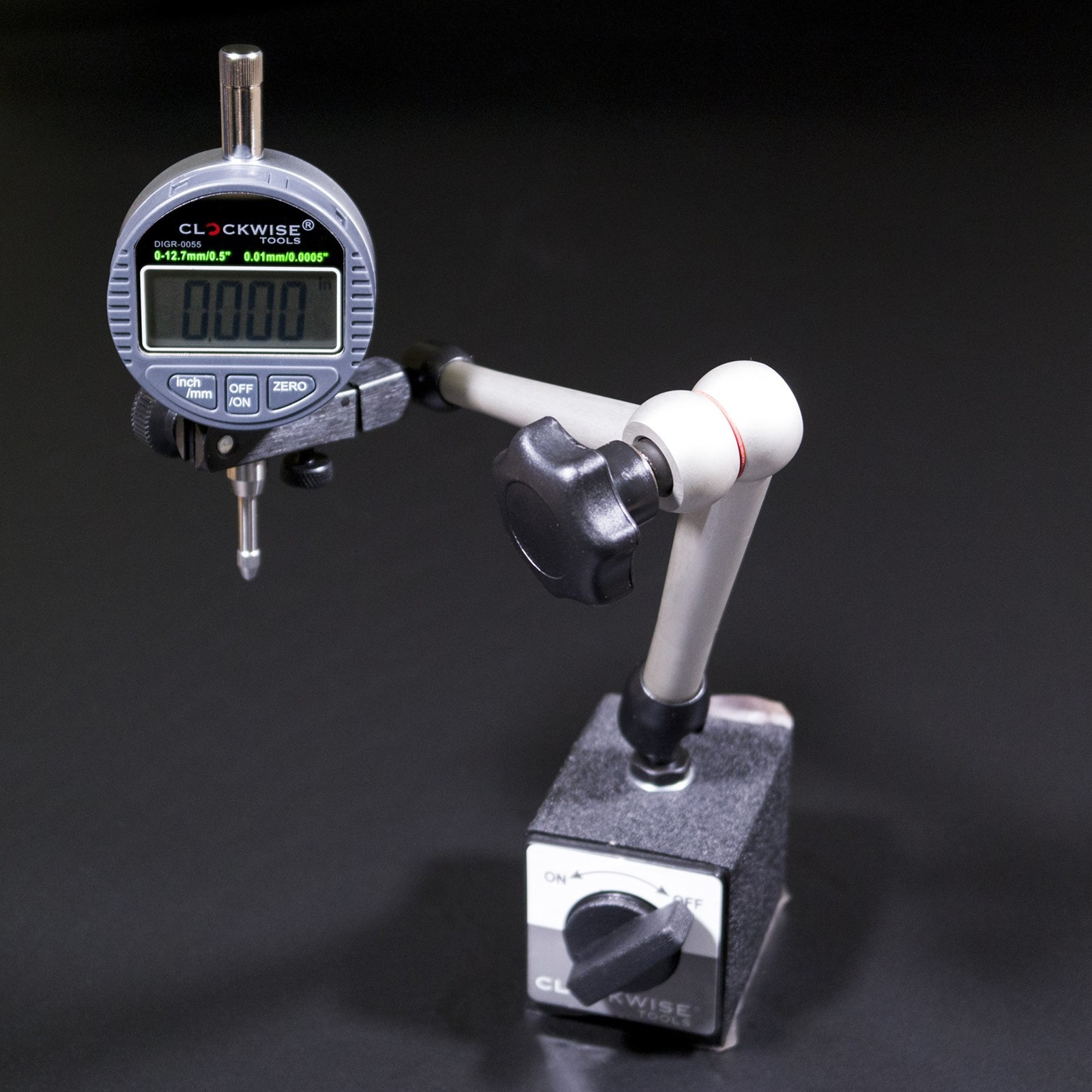 Digital Dial Indicator Gauge Set Magnetic Base Holder Metric Conversion Tool New