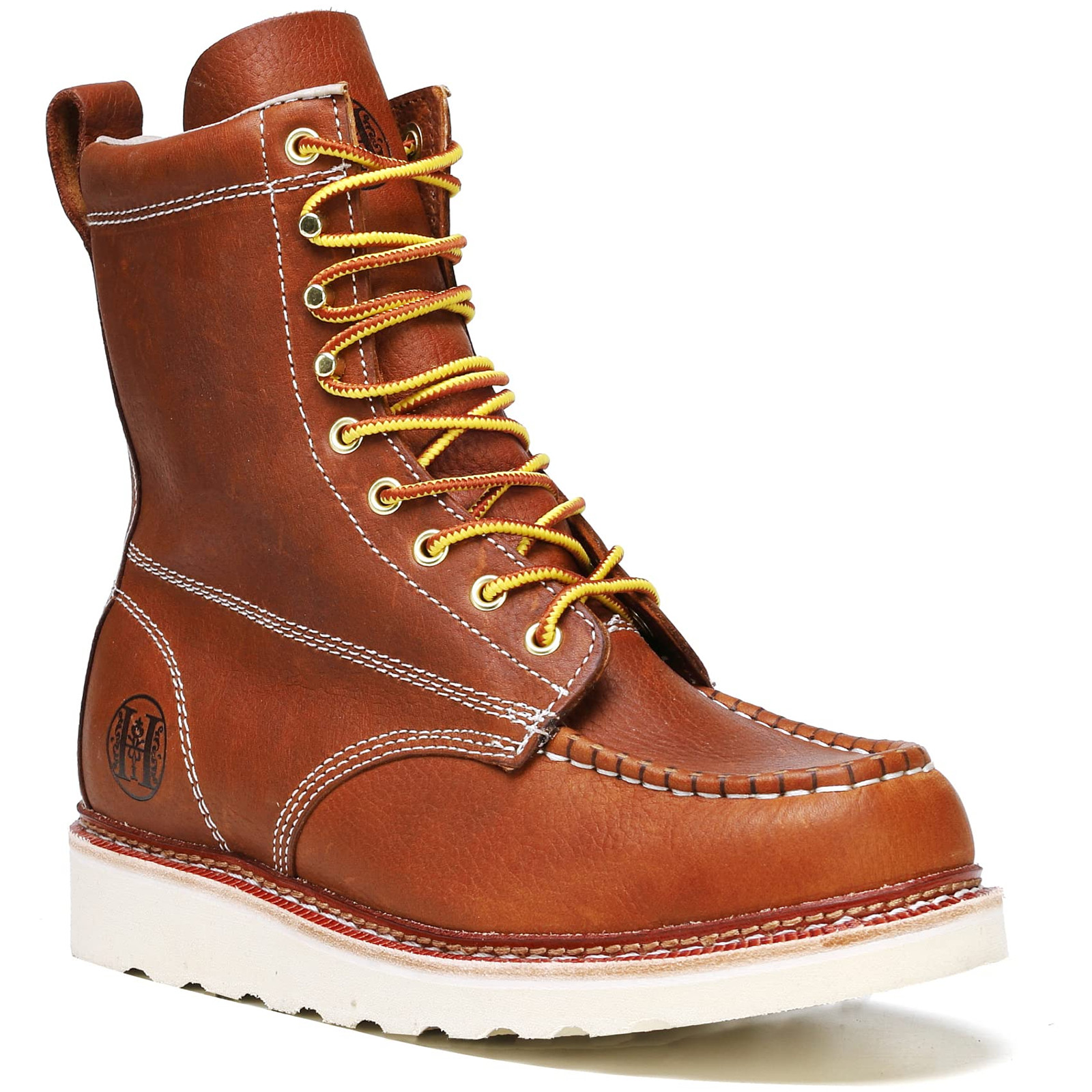 Stylish Classic EH Leather Slip Resistant 8" Soft Toe Mens Work Boots
