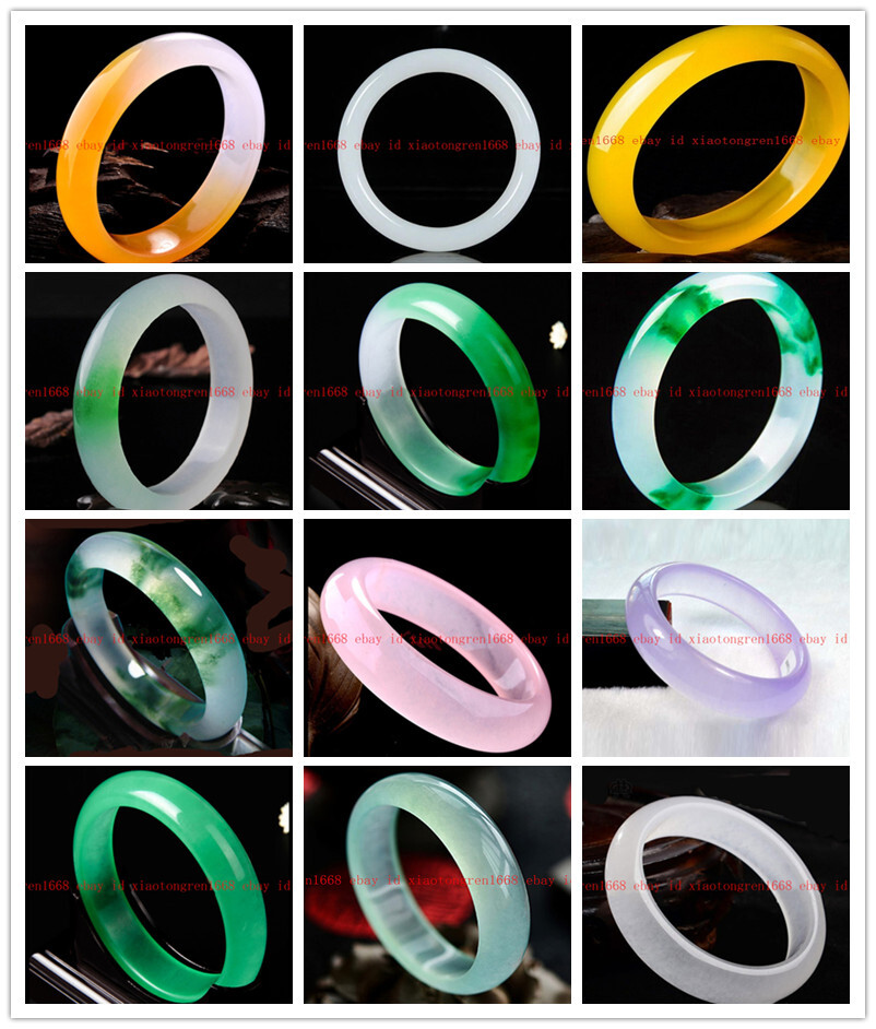 Beautiful Natural Multicolor Jade Jadeite Gems Bangle Bracelet 56-62mm Jewelry