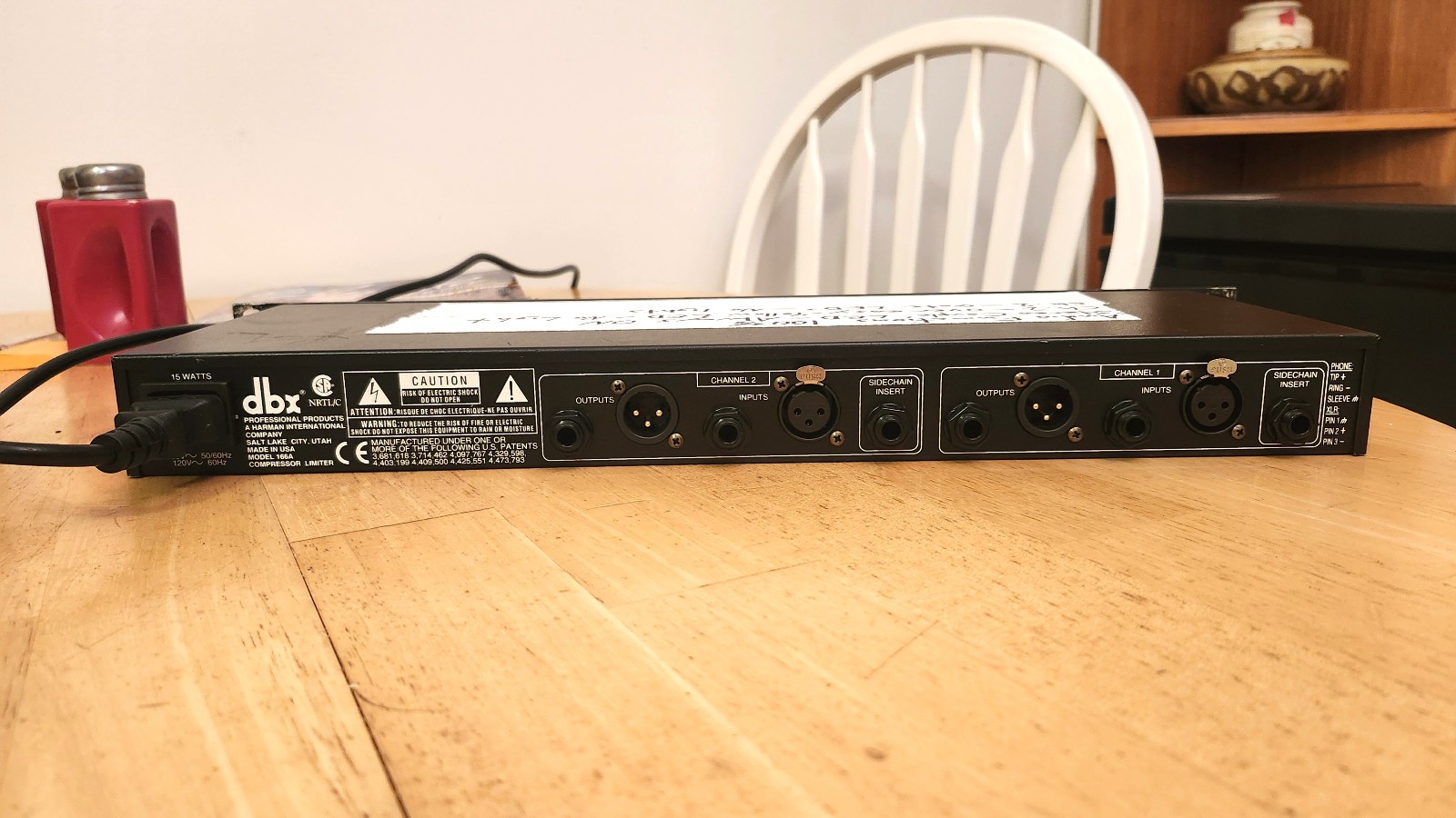 Rack Mount dbx 166A Compressor / Limiter, Audio Functions 100%, LED Need Repair