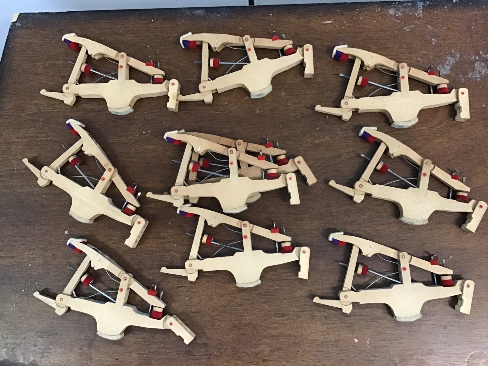 10 Chickering grand piano wippens for parts or repair, 1920s, used