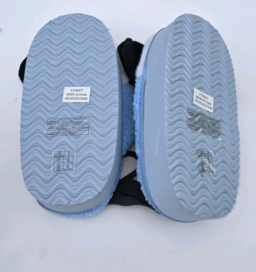 Women's Pochaco Platform Slippers Blue Shearling Medium NWT