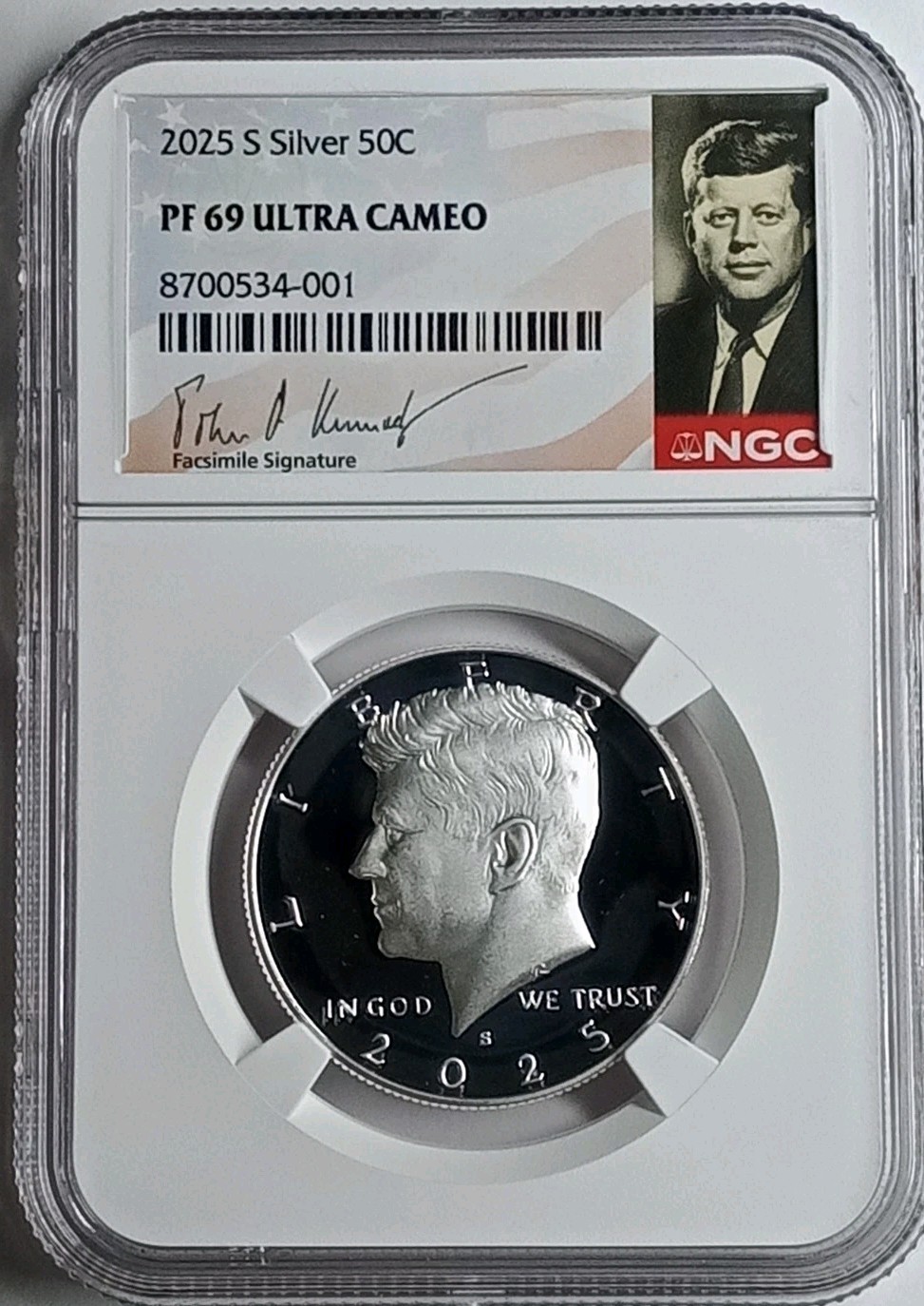 2025 S Silver Proof Kennedy Half Dollar 50C NGC PF69 Ultra Cameo
