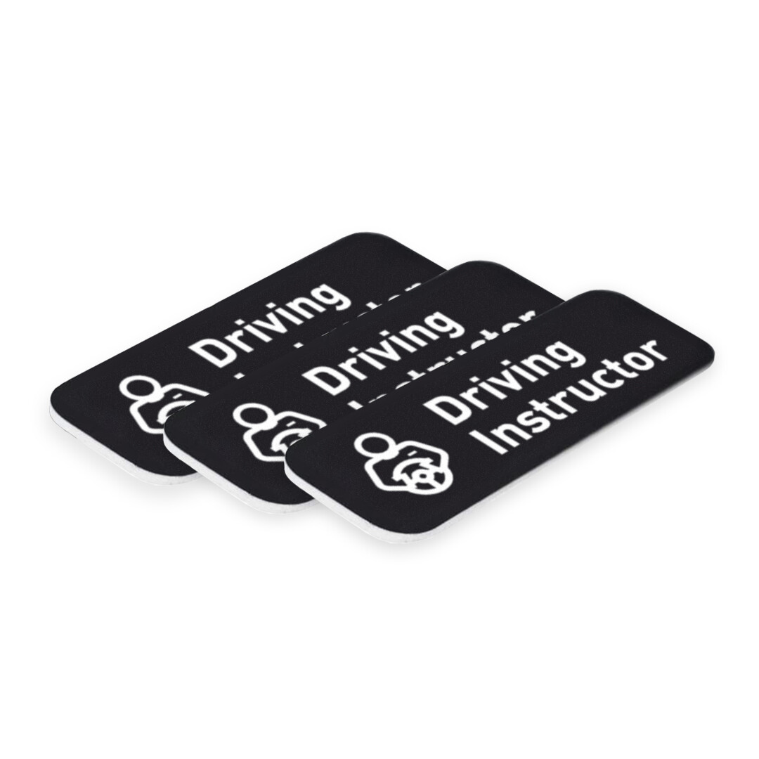 Signs ByLITA Driving Instructor Graphic 1 x 3" Name Tag/Badge, (3 Pack)