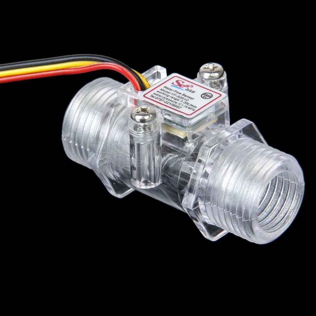 G1/2" Copper Water Flow Hall Sensor Switch Flow Meter Flowmeter Counter A