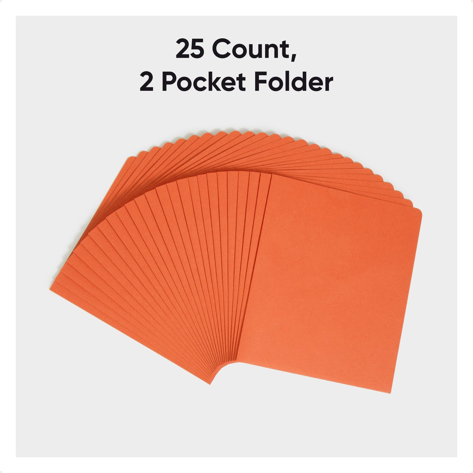 Two-Pocket Heavyweight Folder Paper Folders with Pockets Letter Size Orange 2...