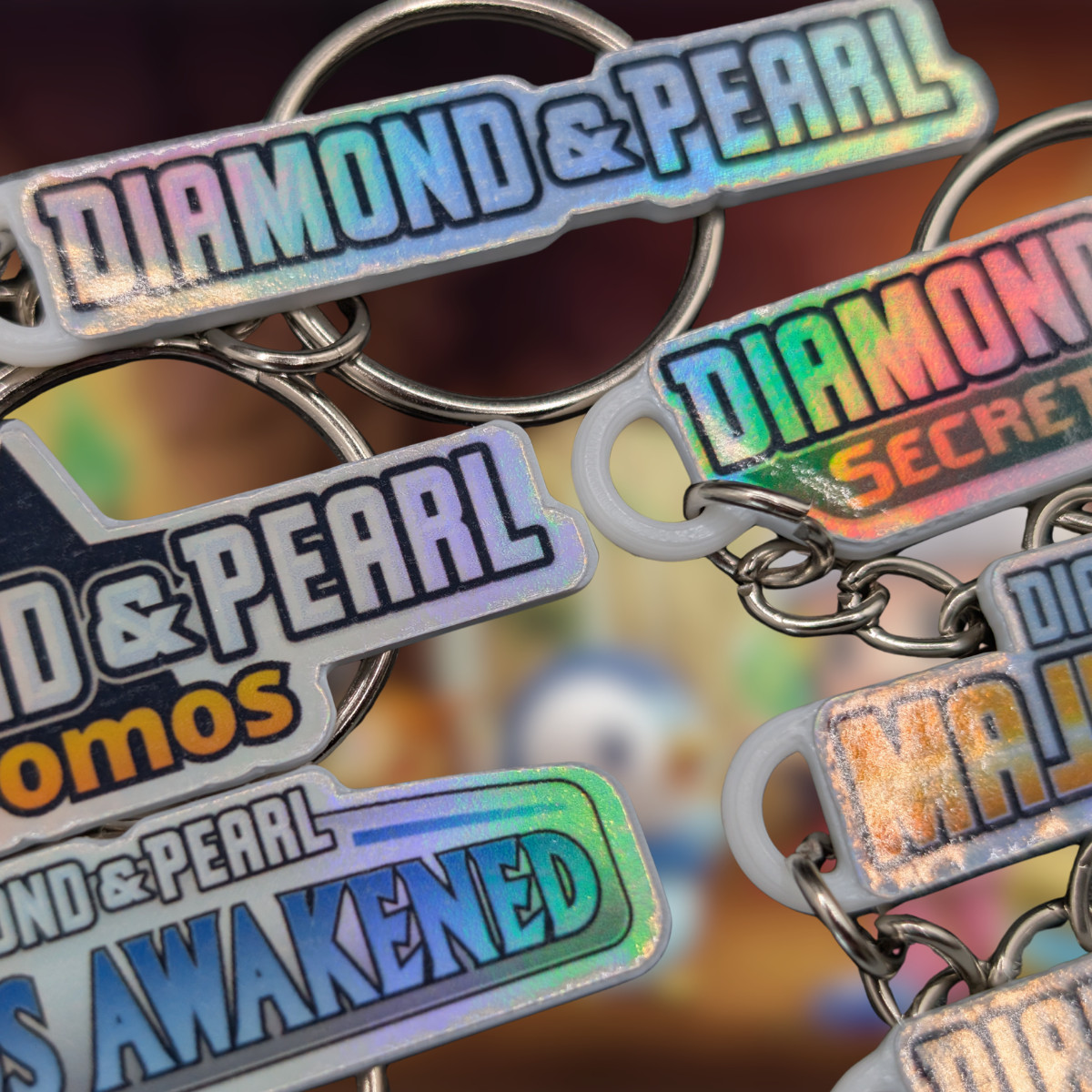 Pokemon binder tag keychains - diamond & pearl series sets - you choose