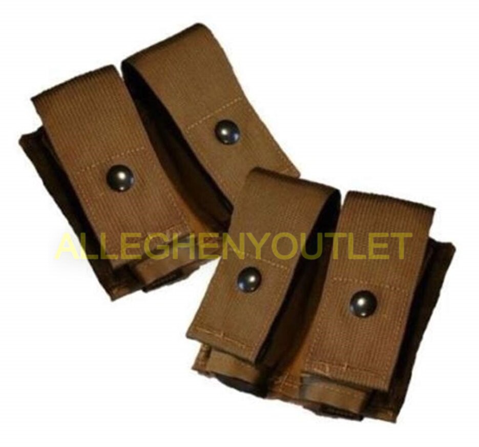 Lot of 2 USGI Double 40MM HE High Explosive/Grenade MOLLE Pouch Coyote NEW NIB